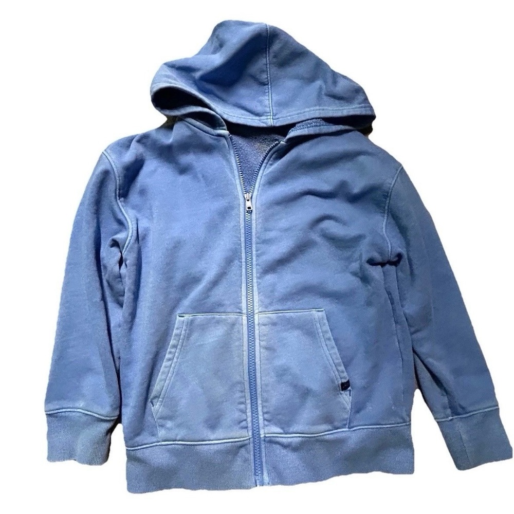 Boys Full Zip Hoodies Blue Tie Dye Sherpa Lined Blue Fleece Size Medium (8) - Picture 4 of 4